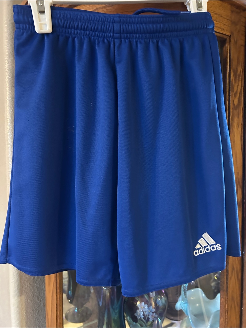 adidas boys Royal Blue Athletic Shorts with Logo